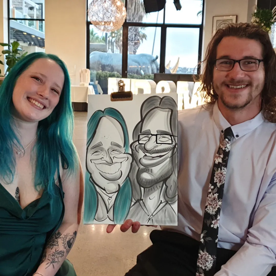 Couple at Wedding Caricature